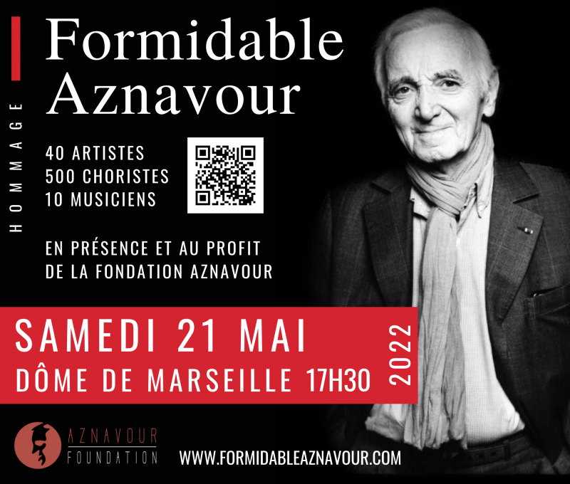 Hommage formidable Aznavour le 21 MAI 2022 dôme de marseille avec artistes