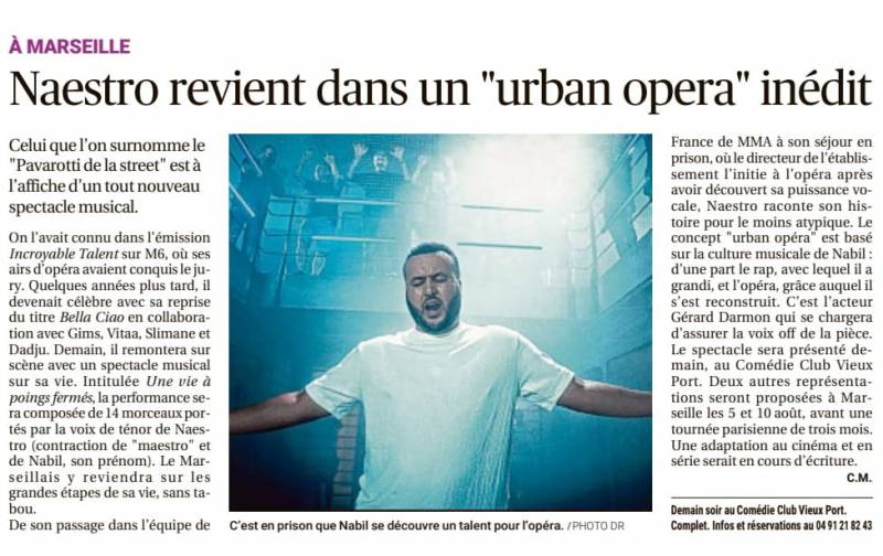 Naestro une voix de ténor hors du commun dans la Provence